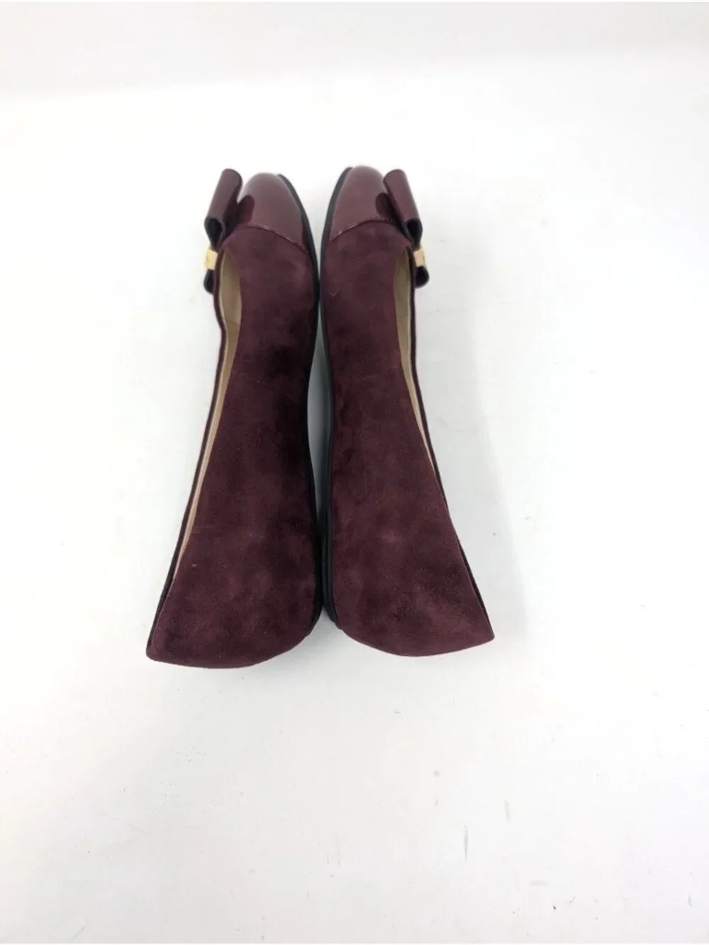Kate Spade Burgundy Ballet Flats 6 Suede Patent Leather